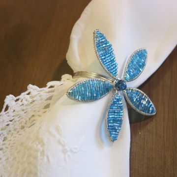 Turquoise Flower Napkin Ring
